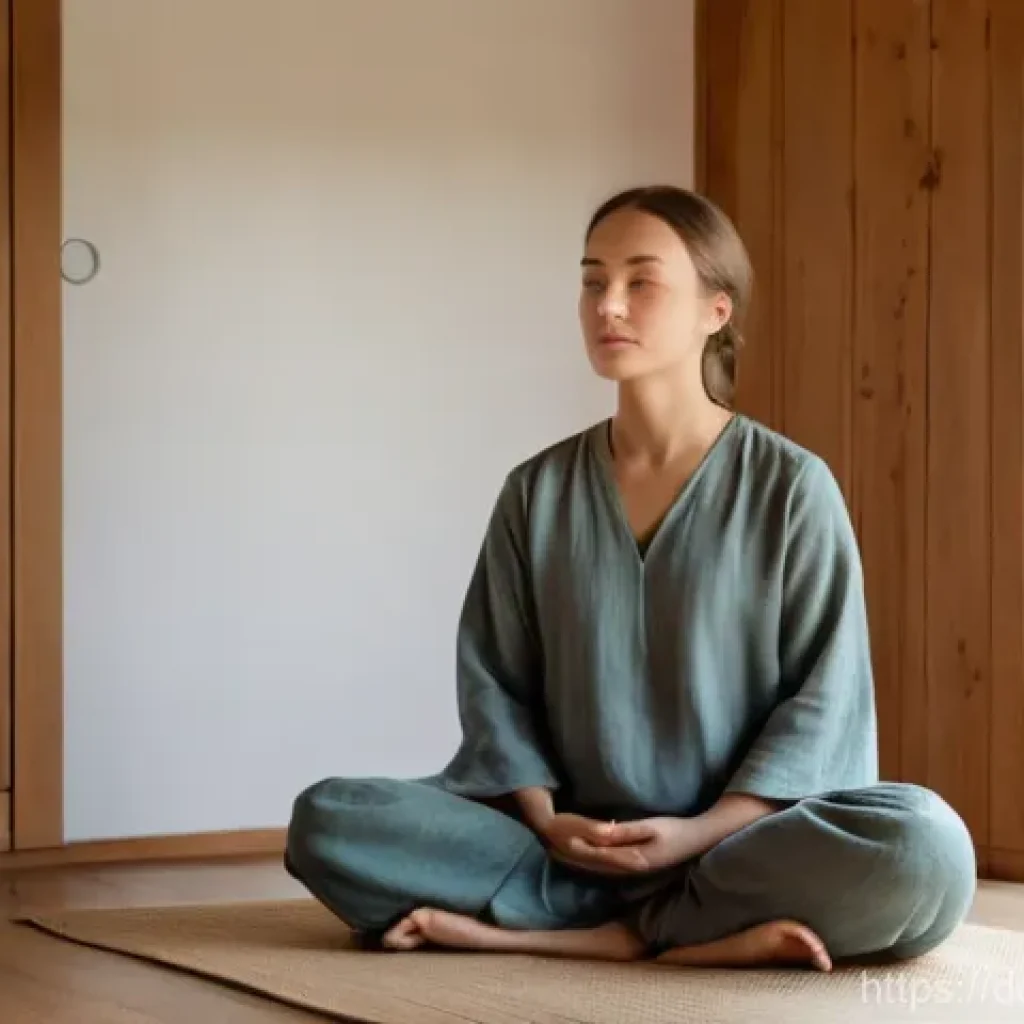 명상적 여행 중 불안 관리 방법 - **Prompt for Inner Reflection and Facing Anxieties:**
    "A peaceful, contemplative portrait of an ...